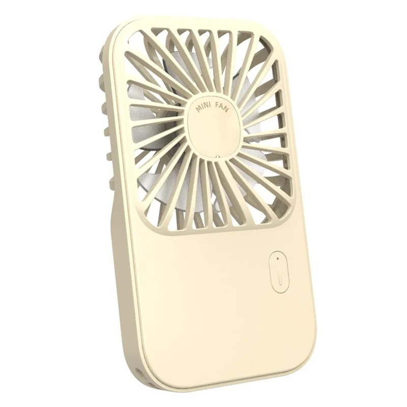 S-F30 Mini Desktop Handheld Fan Cooler Ultra Thin Summer Cooling Fan with Wrist Strap - Beige