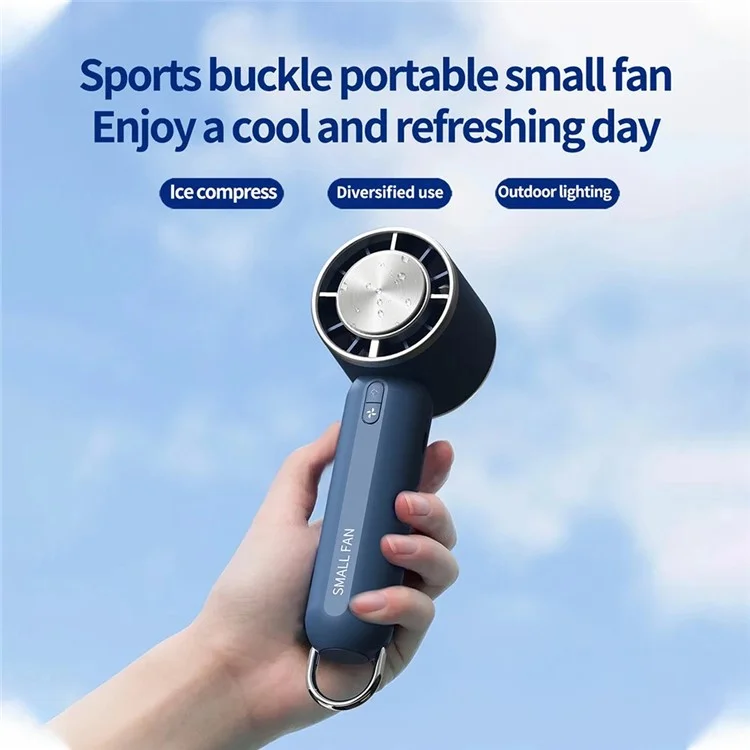 HX138 Outdoor Travel Camping Cold Compress 3 Speed Handheld Fan with Light - White