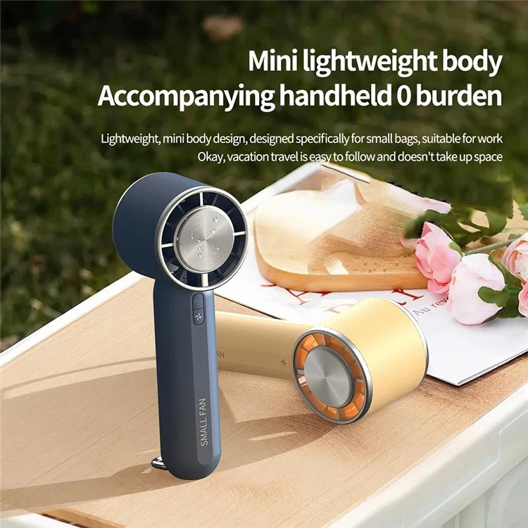 HX138 Outdoor Travel Camping Cold Compress 3 Speed Handheld Fan with Light - White