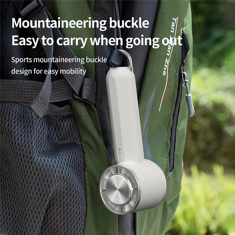 HX138 Outdoor Travel Camping Cold Compress 3 Speed Handheld Fan with Light - White