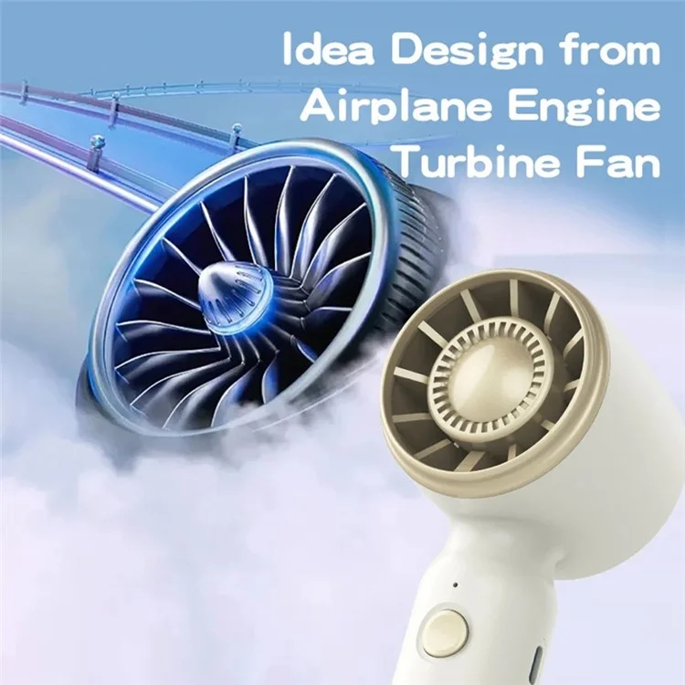 Ventilateur de poche rechargeable par USB FS18 Mini, à haute vitesse et turbine - Couleur Abricot Clair