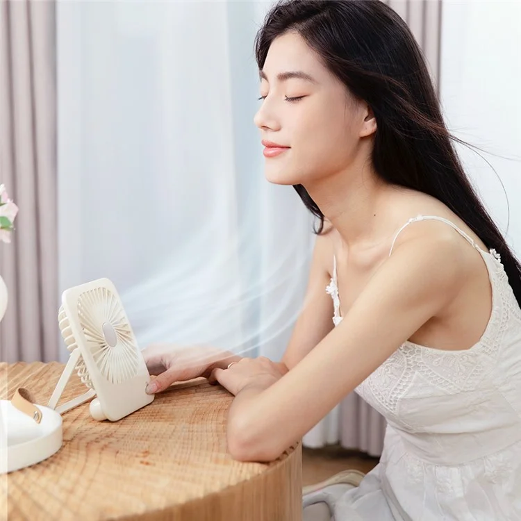 L-02 Ultra Thin Foldable Desktop Fan Three Speeds Adjustable Silent Hanging Fan - White