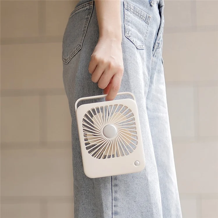L-02 Ultra Thin Foldable Desktop Fan Three Speeds Adjustable Silent Hanging Fan - White