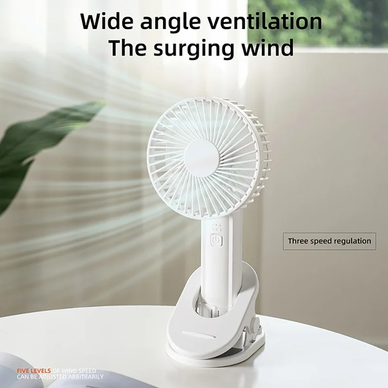 k37 120x126x255MM Portable Fan Rechargeable Clip Design Personal Summer Cooler - Light Green
