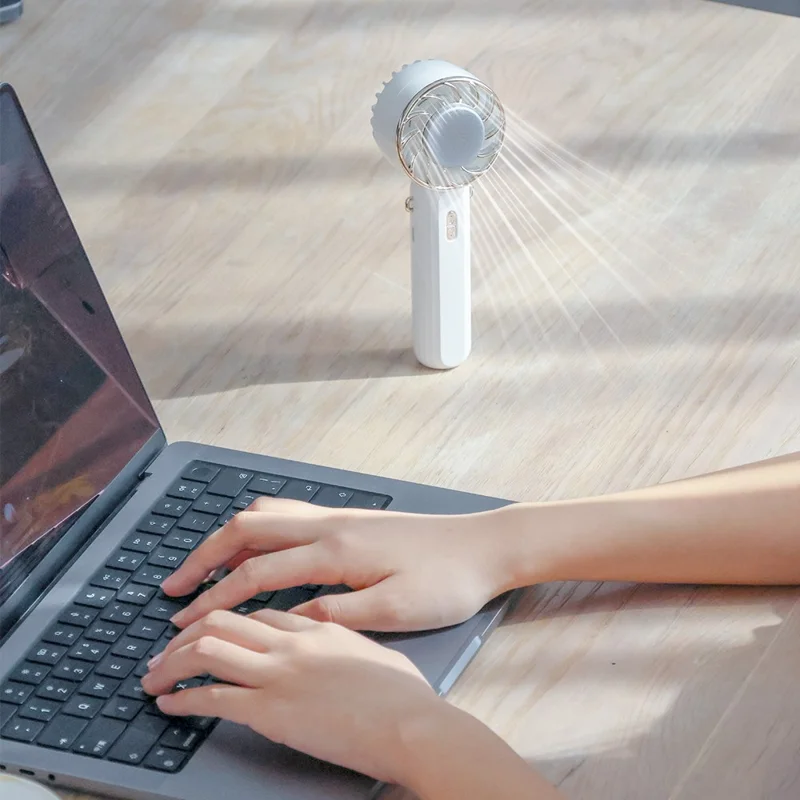 K36 Portable Mini Summer Fan Cold Compress Function Handheld Desktop Cooling Fan - Light Green