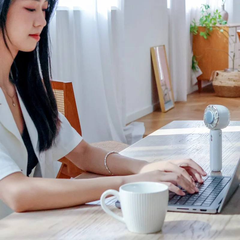 K36 Portable Mini Summer Fan Cold Compress Function Handheld Desktop Cooling Fan - Light Green