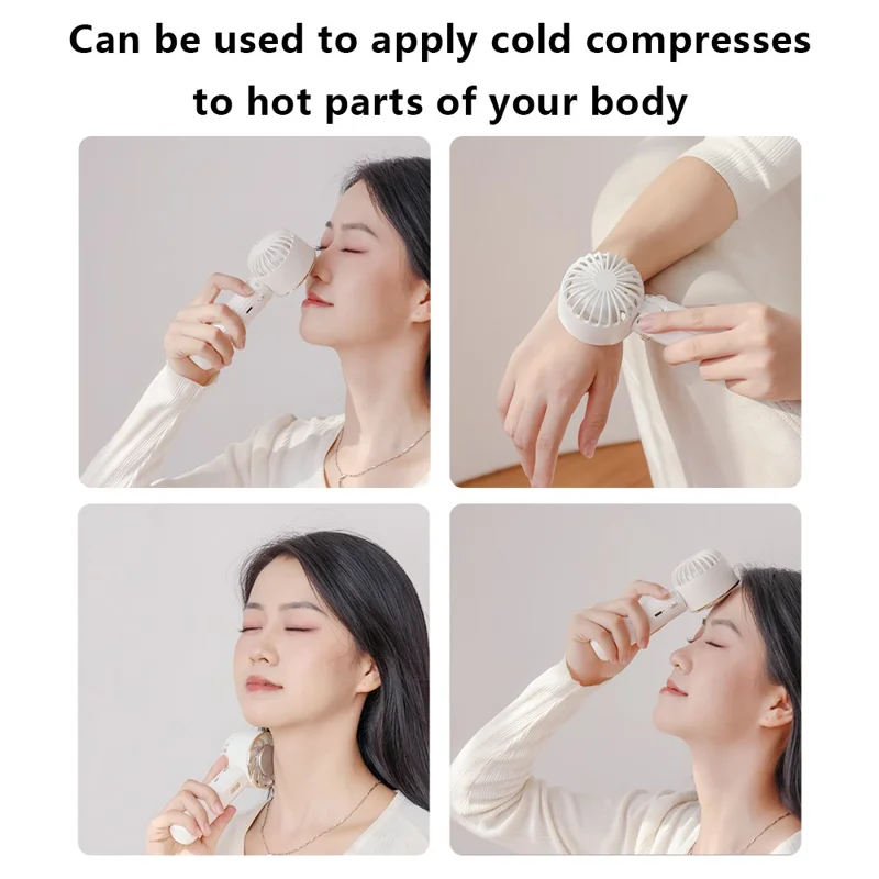 K36 Portable Mini Summer Fan Cold Compress Function Handheld Desktop Cooling Fan - Light Green