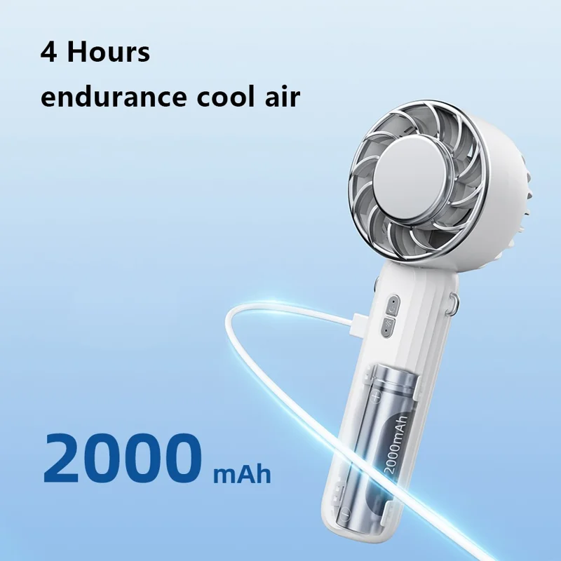 K36 Portable Mini Summer Fan Cold Compress Function Handheld Desktop Cooling Fan - Light Green