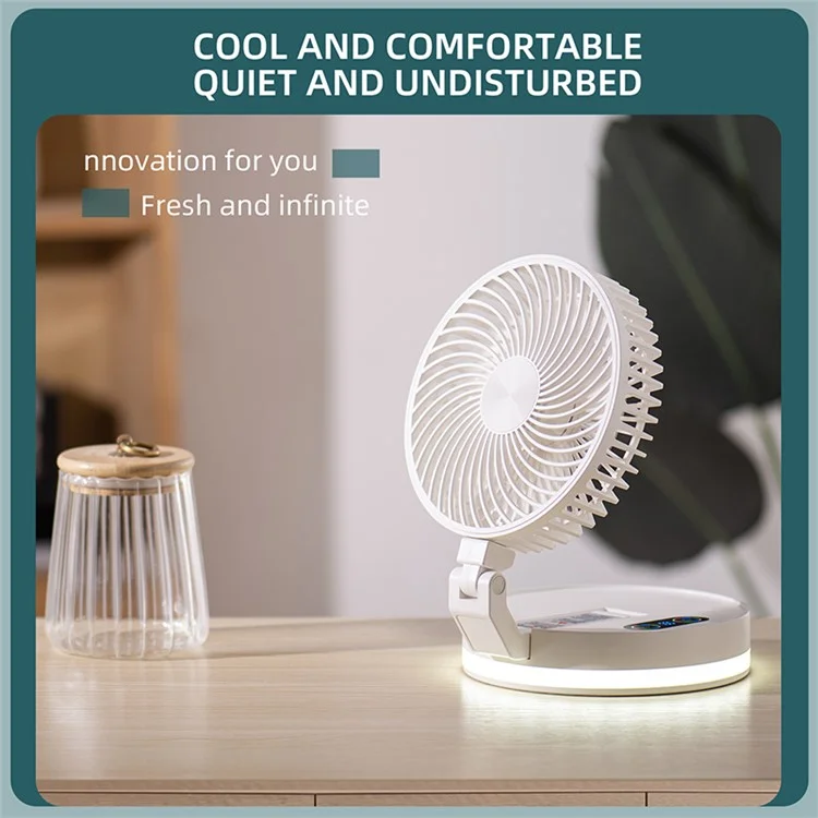 F200 Foldable Desktop Fan Three Speeds Wall-mounted Fan with Night Light