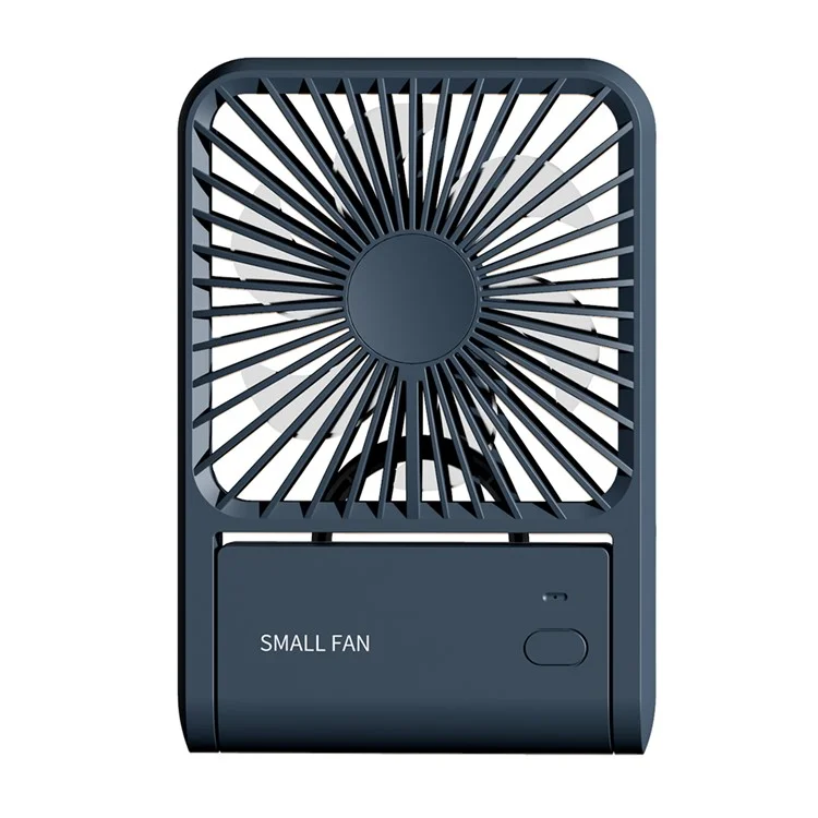 HX-123 Foldable Base Mini Desktop Fan Summer Cooling Fan with Hanging Hook - Navy Blue