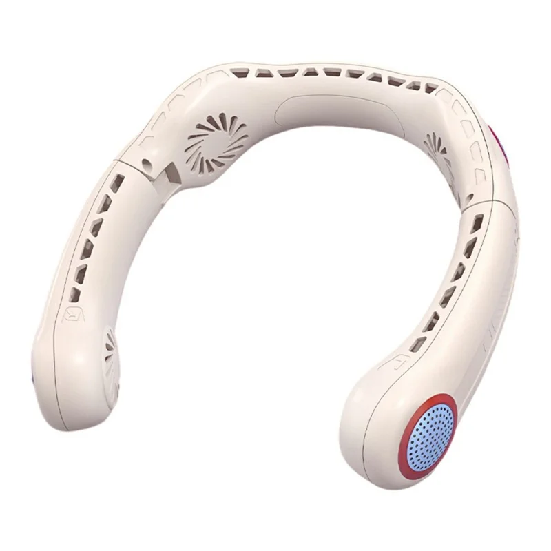 F001 Portable Hanging Neck Cooling Fan Summer Lazy Outdoor Bladeless Fan Cooler - Light Pink