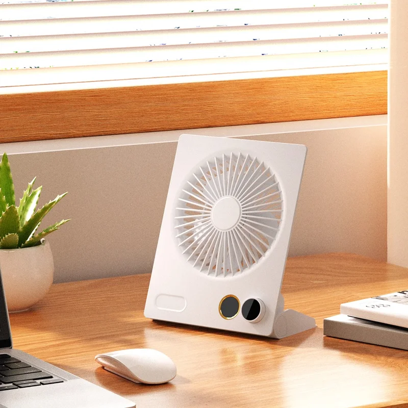 N15 Desktop Hanging USB Fan Foldable Strong Wind Cooler for Home Kitchen Office - Apricot