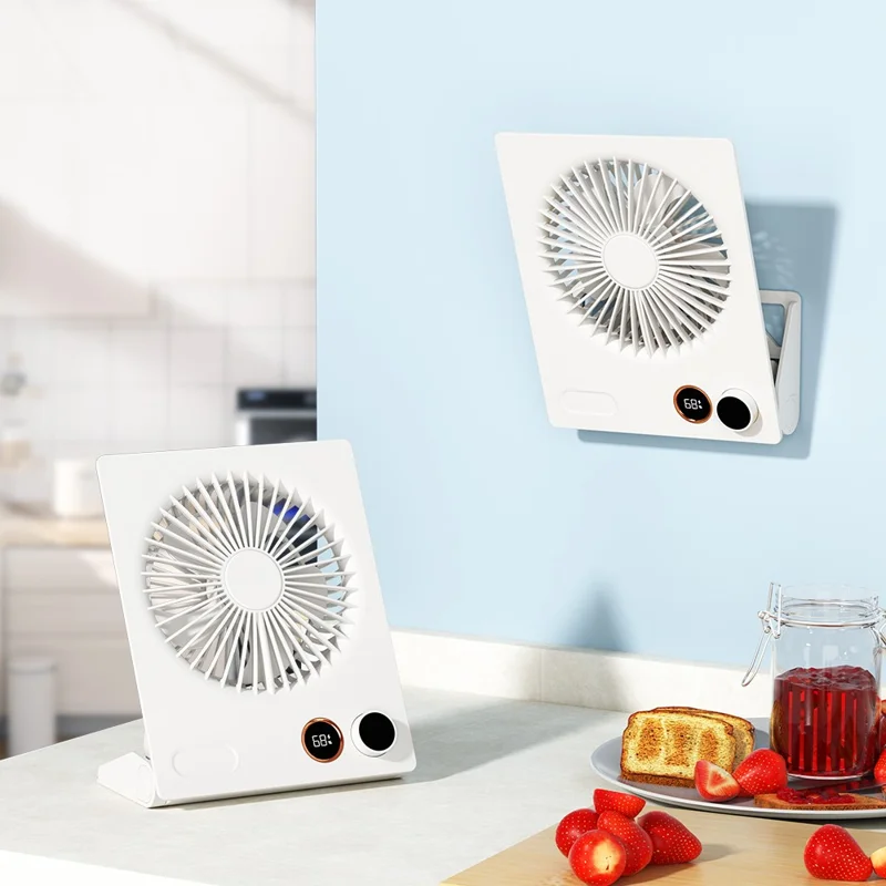 N15 Desktop Hanging USB Fan Foldable Strong Wind Cooler for Home Kitchen Office - Apricot