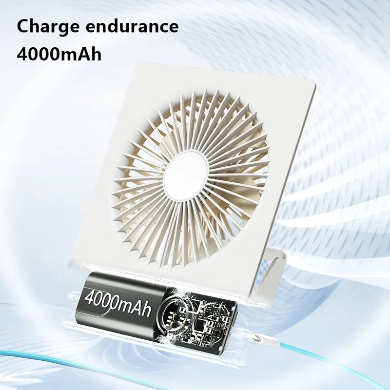 N15 Desktop Hanging USB Fan Foldable Strong Wind Cooler for Home Kitchen Office - Apricot