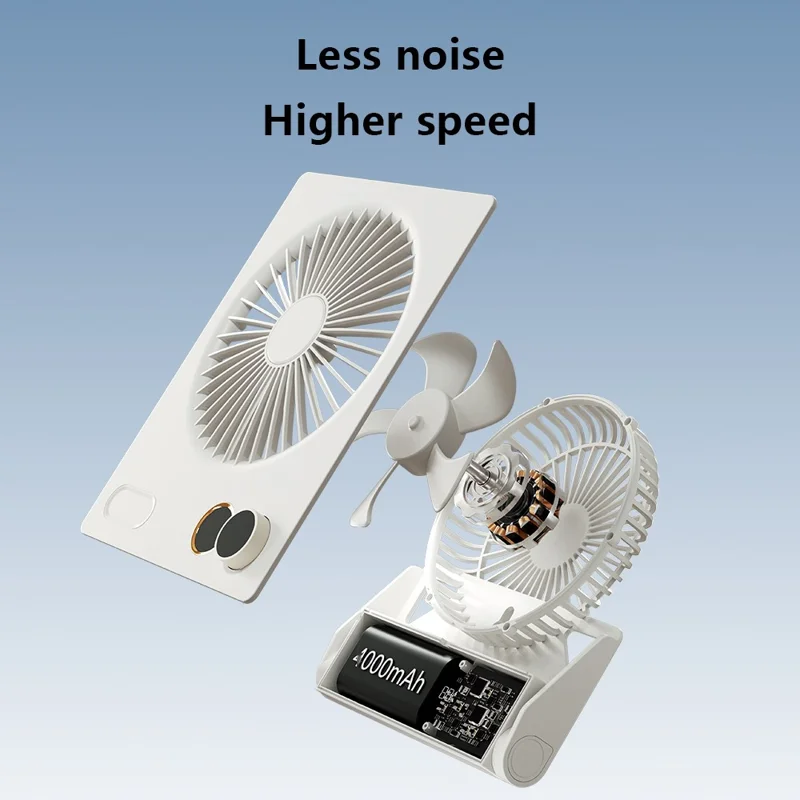 N15 Desktop Hanging USB Fan Foldable Strong Wind Cooler for Home Kitchen Office - Apricot