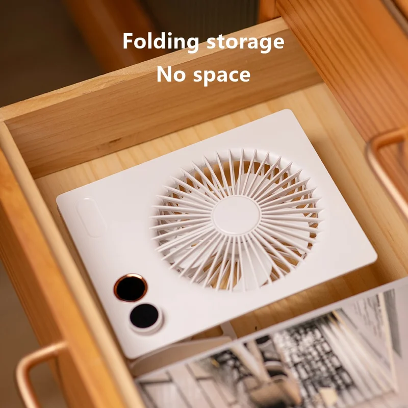 N15 Desktop Hanging USB Fan Foldable Strong Wind Cooler for Home Kitchen Office - Apricot