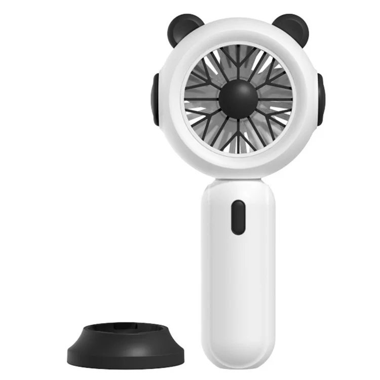 Mini Ventilateur à Main 1117A 3 Vitesses Réglable Ventilateur de Refroidissement d'été avec Base - Noir+Blanc