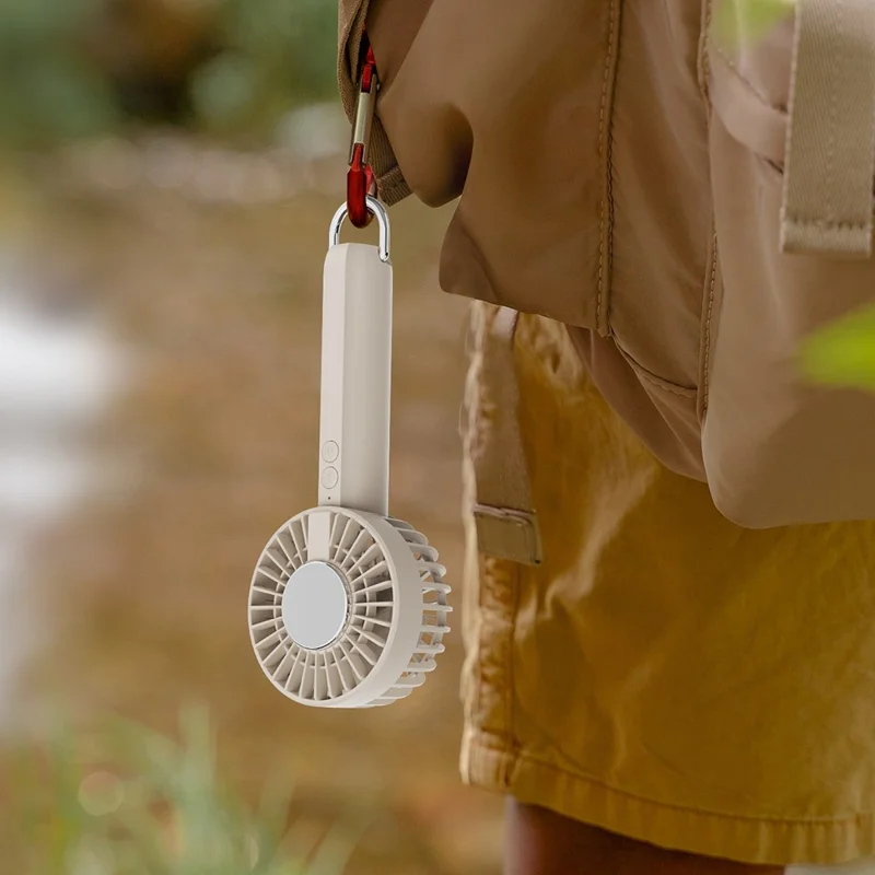 F33 Portable Summer Fan Outdoor Handheld Cooling Fan with Cold Compress Function - Khaki