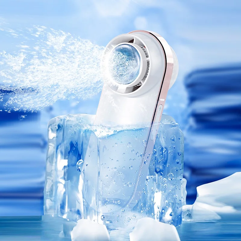 F36 Handheld Summer Cooling Fan Adjustable 3-Speed Cold Compress Electric Fan - Khaki