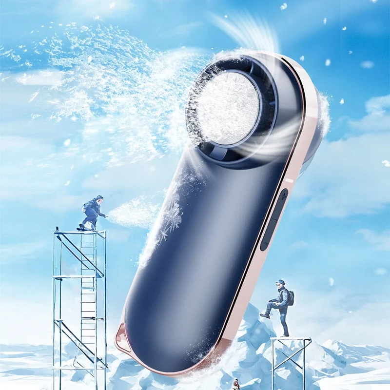 F36 Handheld Summer Cooling Fan Adjustable 3-Speed Cold Compress Electric Fan - Khaki