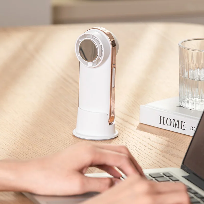 F36 Handheld Summer Cooling Fan Adjustable 3-Speed Cold Compress Electric Fan - Khaki