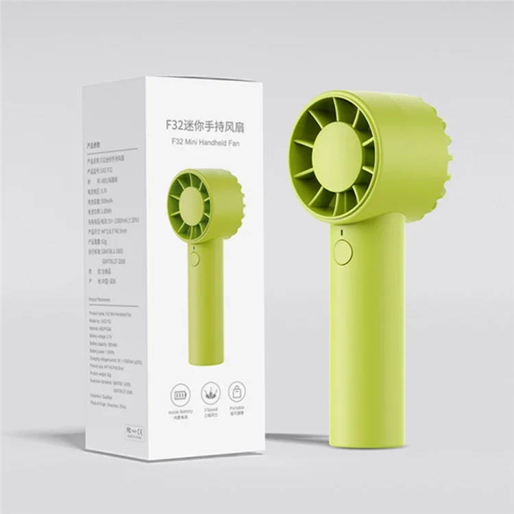 F32 Mini USB Rechargeable Cooling Fan Portable Handheld Summer Fan - Green