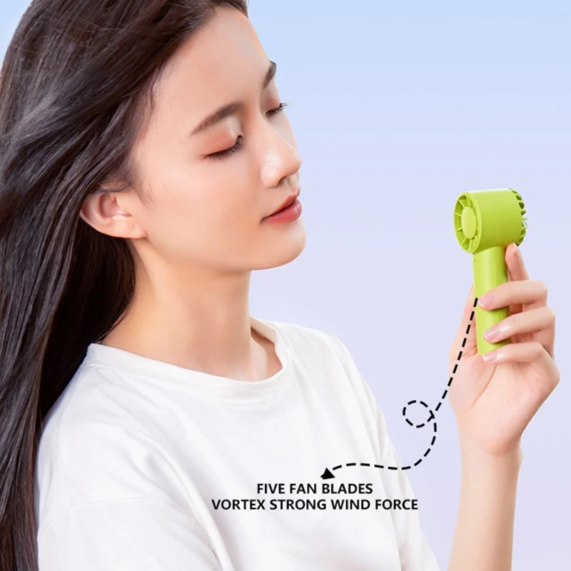 F32 Mini USB Rechargeable Cooling Fan Portable Handheld Summer Fan - White