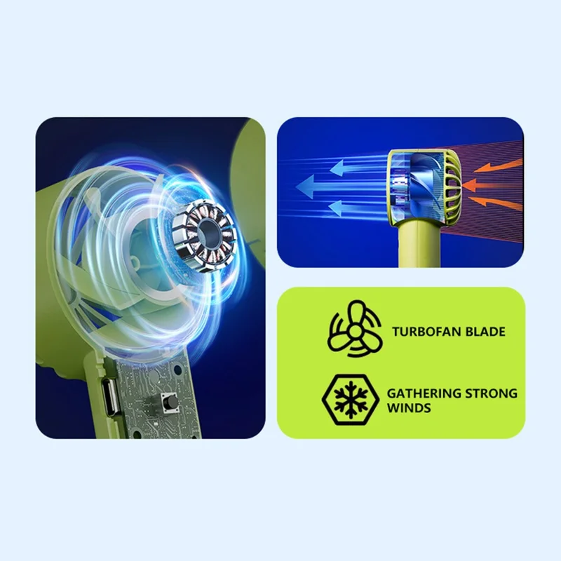 F32 Mini USB Rechargeable Cooling Fan Portable Handheld Summer Fan - White