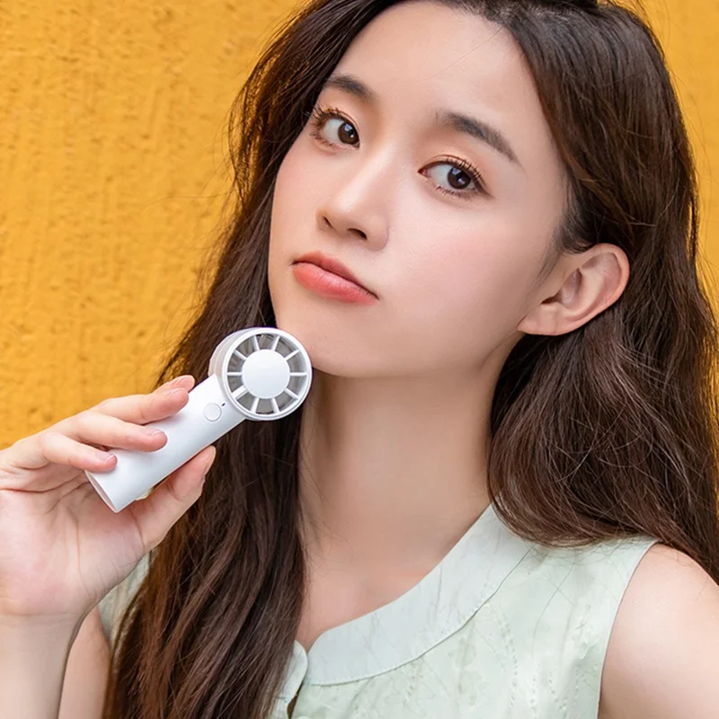 F32 Mini USB Rechargeable Cooling Fan Portable Handheld Summer Fan - White