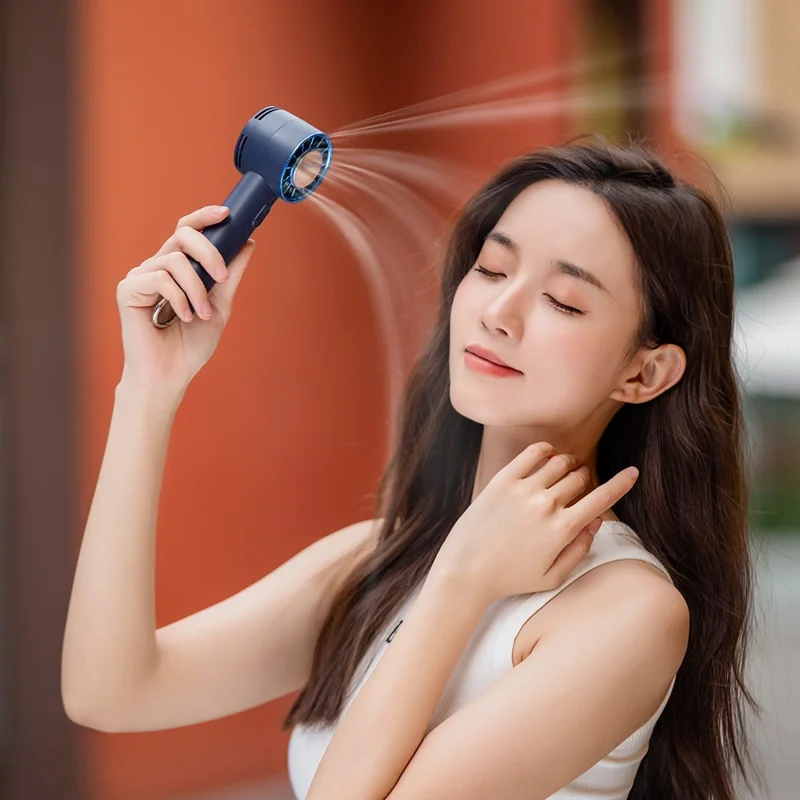 F31 3-Speed Adjustable Cooling Fan USB Rechargeable Cold Compress Summer Handheld Fan - Khaki