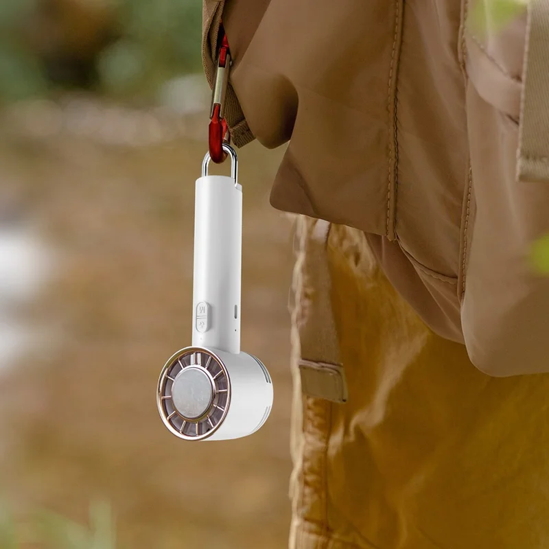 F31 3-Speed Adjustable Cooling Fan USB Rechargeable Cold Compress Summer Handheld Fan - Khaki