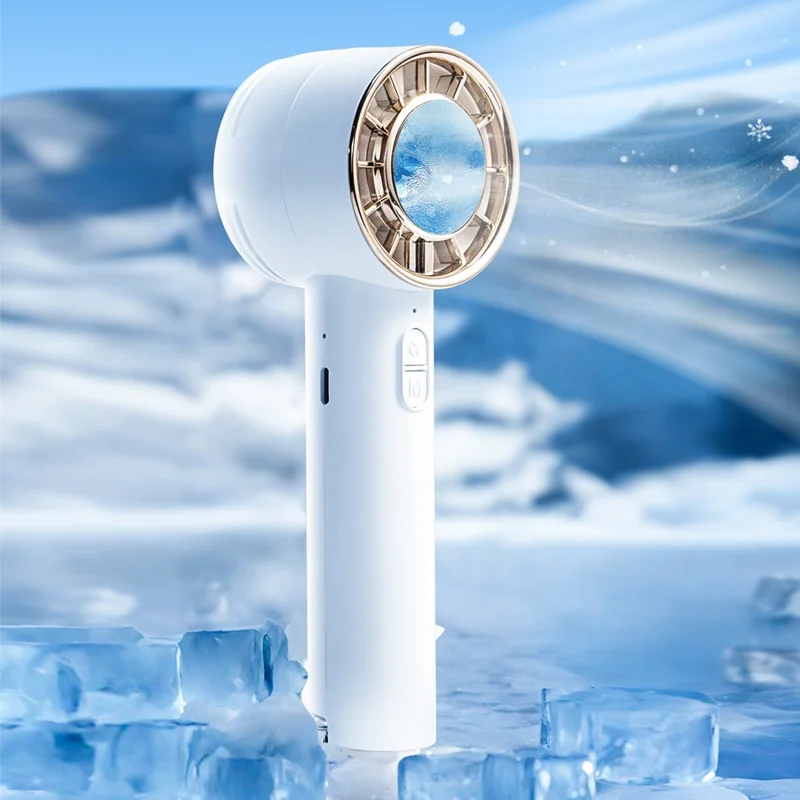 F31 3-Speed Adjustable Cooling Fan USB Rechargeable Cold Compress Summer Handheld Fan - Khaki