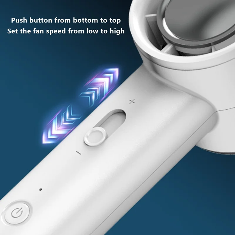 FS20 Portable Handheld Fan 2000mAh Powerful Cooling Fan USB Rechargeable Quiet Fan - Sapphire