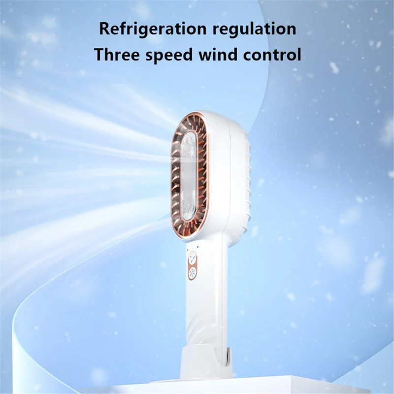 F52 Dual Blade Mini Desktop Fan Semiconductor Cooling Portable Handheld Fan - White