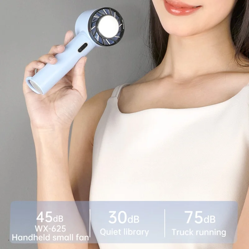 WX625 Bærbar Mini Sommerventilator, Håndholdt Køleventilator til Udendørs Brug med Kølefunktion – Hvid