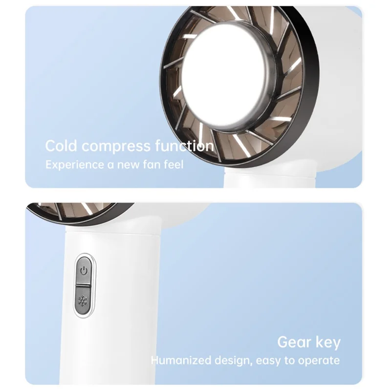 WX625 Bærbar Mini Sommerventilator, Håndholdt Køleventilator til Udendørs Brug med Kølefunktion – Hvid