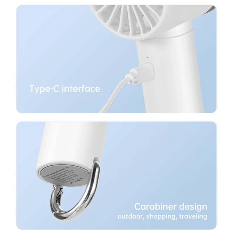 WX625 Bærbar Mini Sommerventilator, Håndholdt Køleventilator til Udendørs Brug med Kølefunktion – Hvid