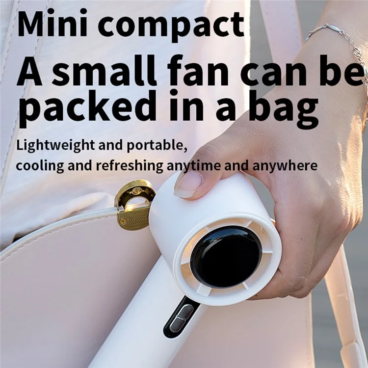 WX638 Rechargeable Cooling Fan 100 Wind Speeds High Speed Turbine Handheld Fan - White