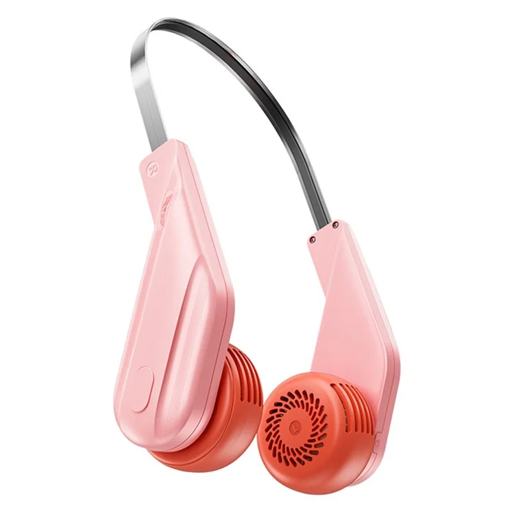 MF089 Summer Neck Hanging Fan 5 Speeds Brushless Motor Neckband Cooling Fan - Pink
