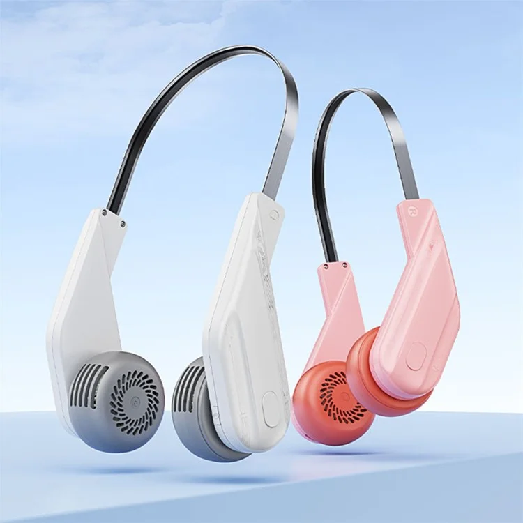 MF089 Summer Neck Hanging Fan 5 Speeds Brushless Motor Neckband Cooling Fan - Pink