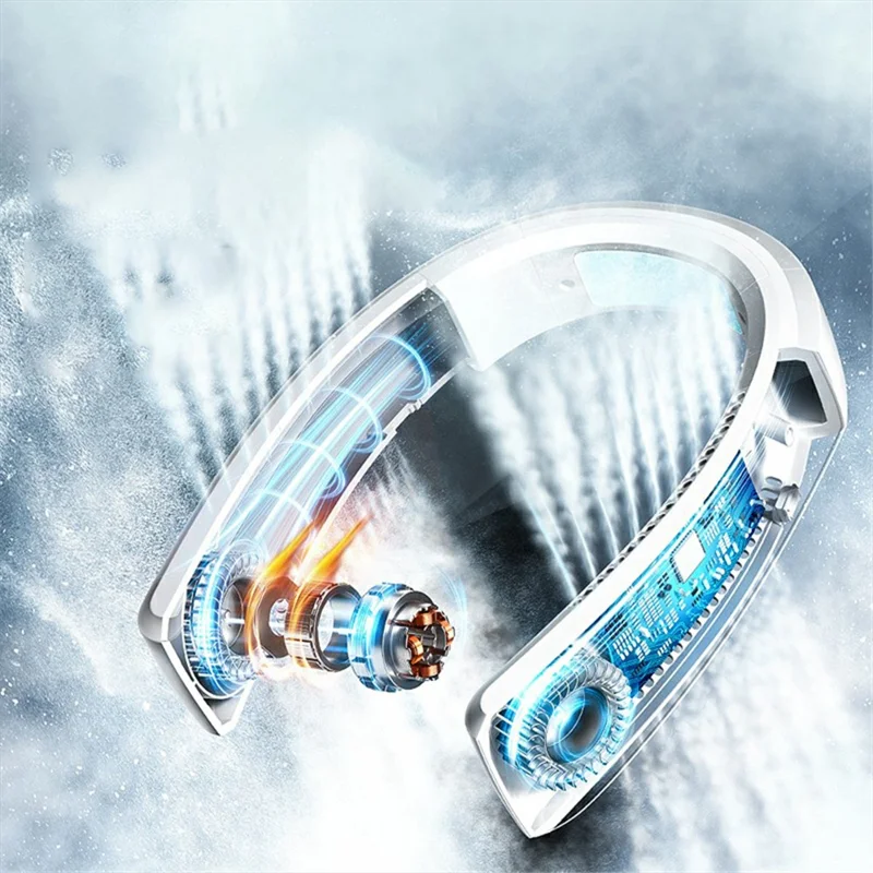 F54 Lazy Portable USB Cooling Fan Neck-Mounted Fan - Pink