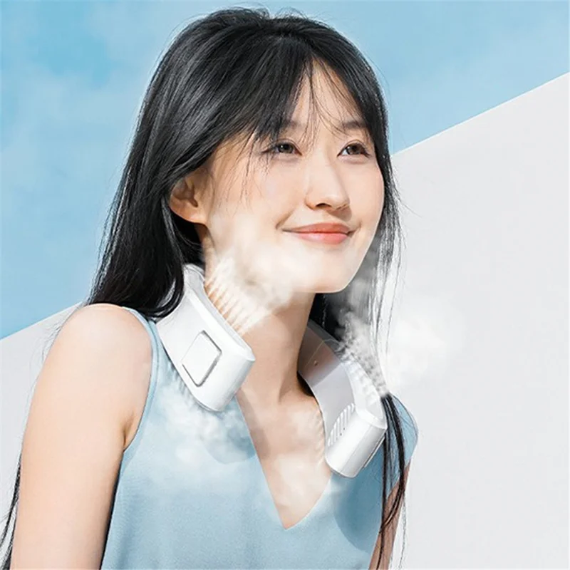 F54 Lazy Portable USB Cooling Fan Neck-Mounted Fan - Pink