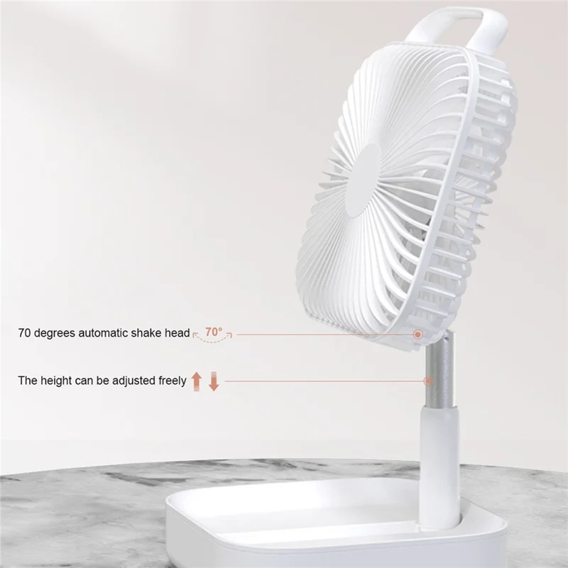BENWIS HA-FDF Mini Desktop Fan Foldable Retractable Summer Cooling Fan - Pink