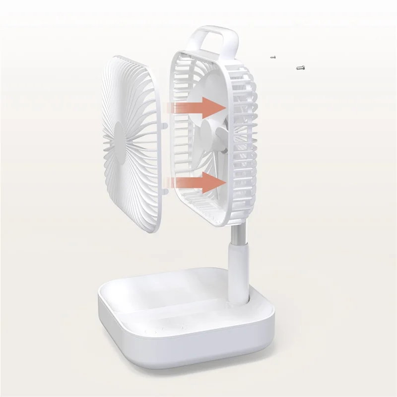 BENWIS HA-FDF Mini Desktop Fan Foldable Retractable Summer Cooling Fan - Pink