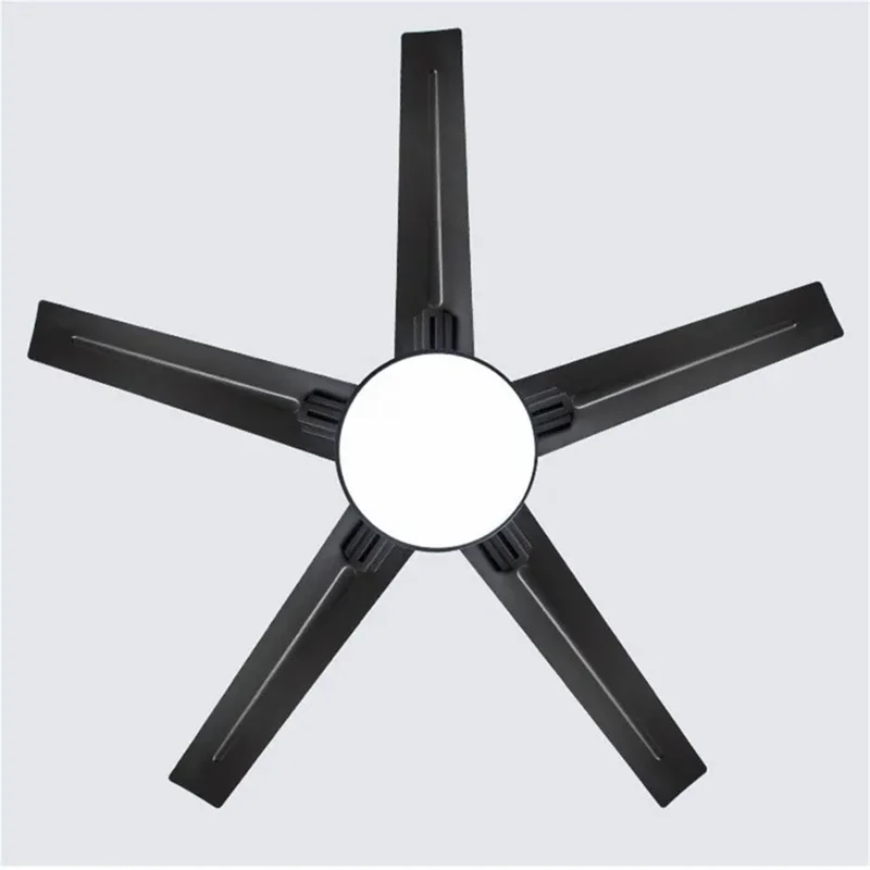 132CM Home Ceiling Fan Cooler with Light + English Remote Control (No Battery) - White Iron Blade