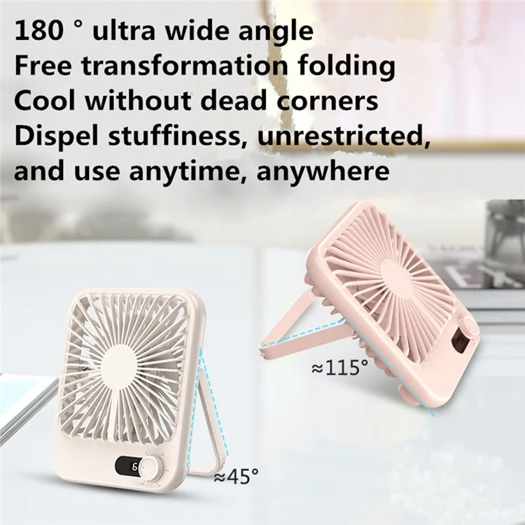 101 1-100 Gears Stepless Speed Silent Desk Fan with Triangular Support (CE / FCC Certified) - Blanc