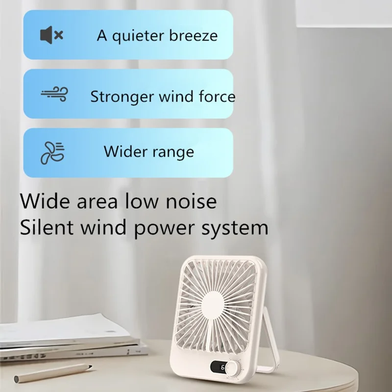 101 1-100 Gears Stepless Speed Silent Desk Fan with Triangular Support (CE / FCC Certified) - Pink