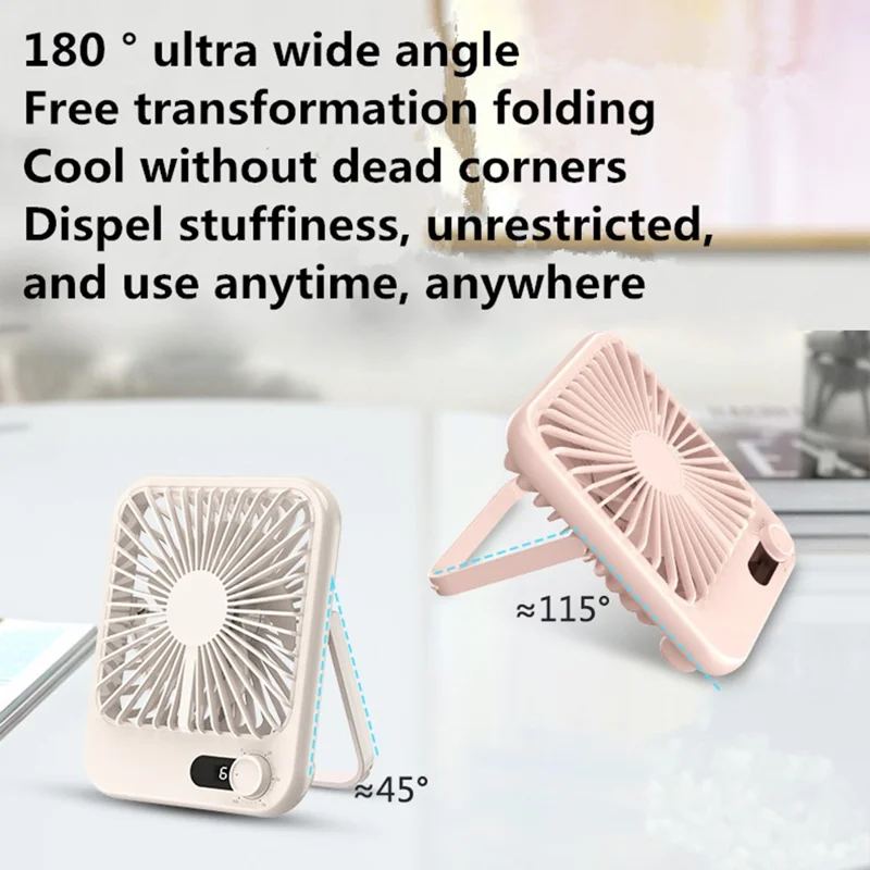 101 1-100 Gears Stepless Speed Silent Desk Fan with Triangular Support (CE / FCC Certified) - Pink