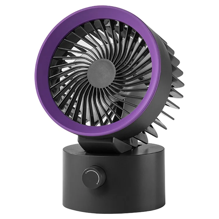 TGVI's LLD-F87 Portable Desktop Fan Auto Rotating Cooling Fan with Long Battery Life - Grey Purple