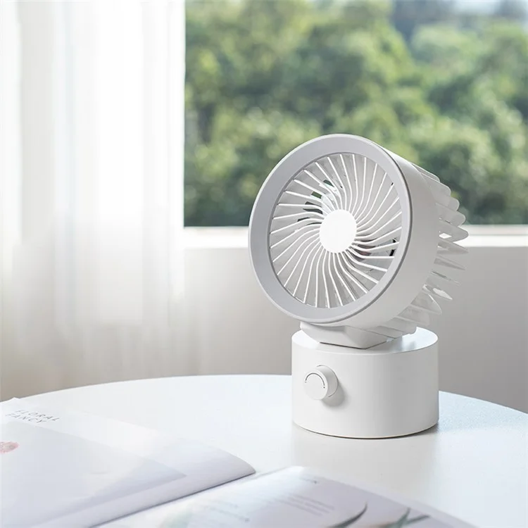 TGVI'S LLD-F87 Portable Desktop Fan Auto Rotating Cooling Fan with Long Battery Life - Beige